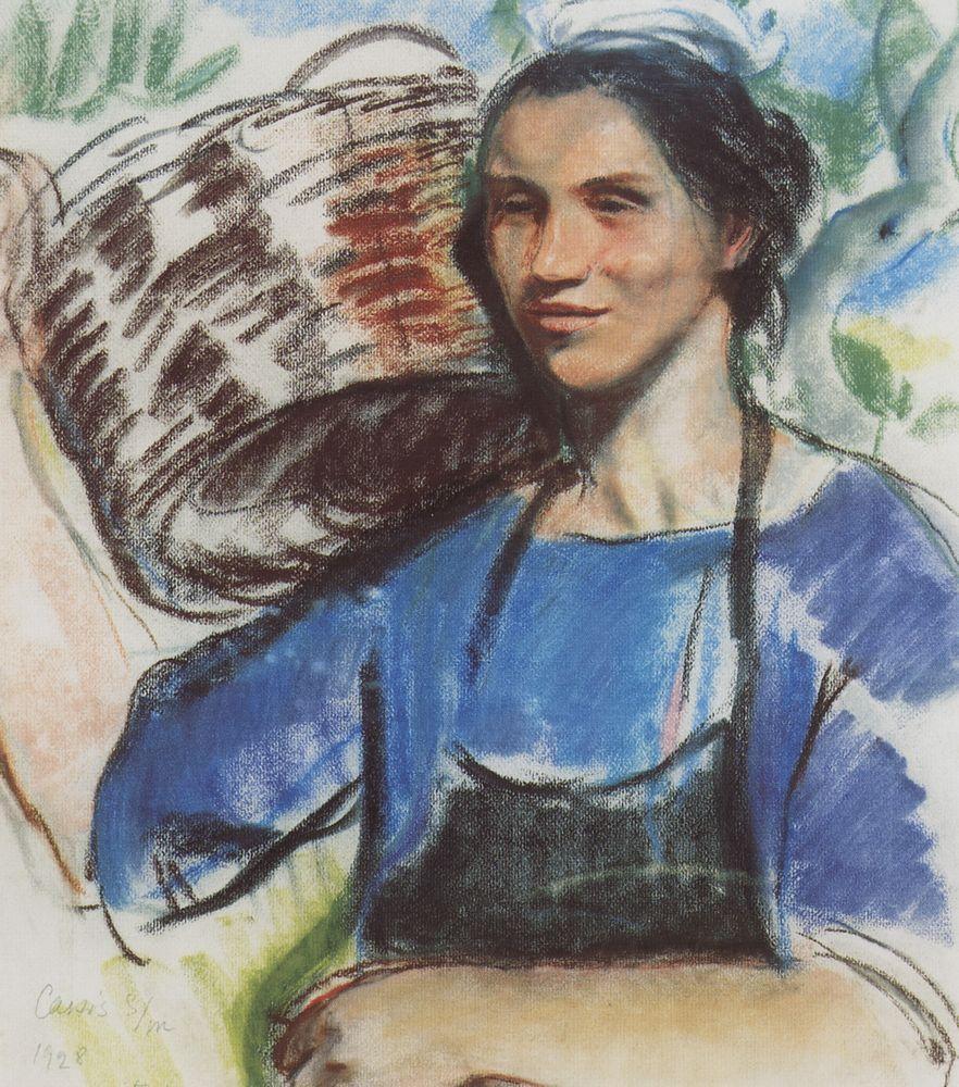 Cassis. A peasant woman with basket