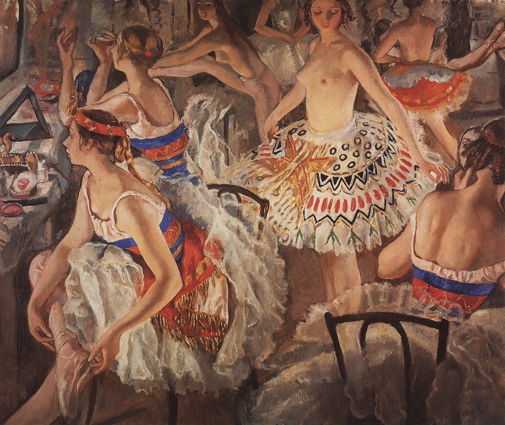 In ballet dressing room (Big ballerinas)