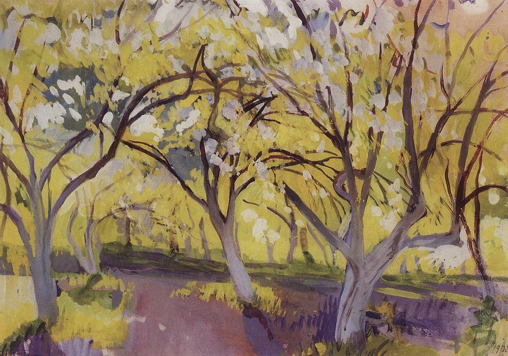 Orchard in bloom. Neskuchnoye