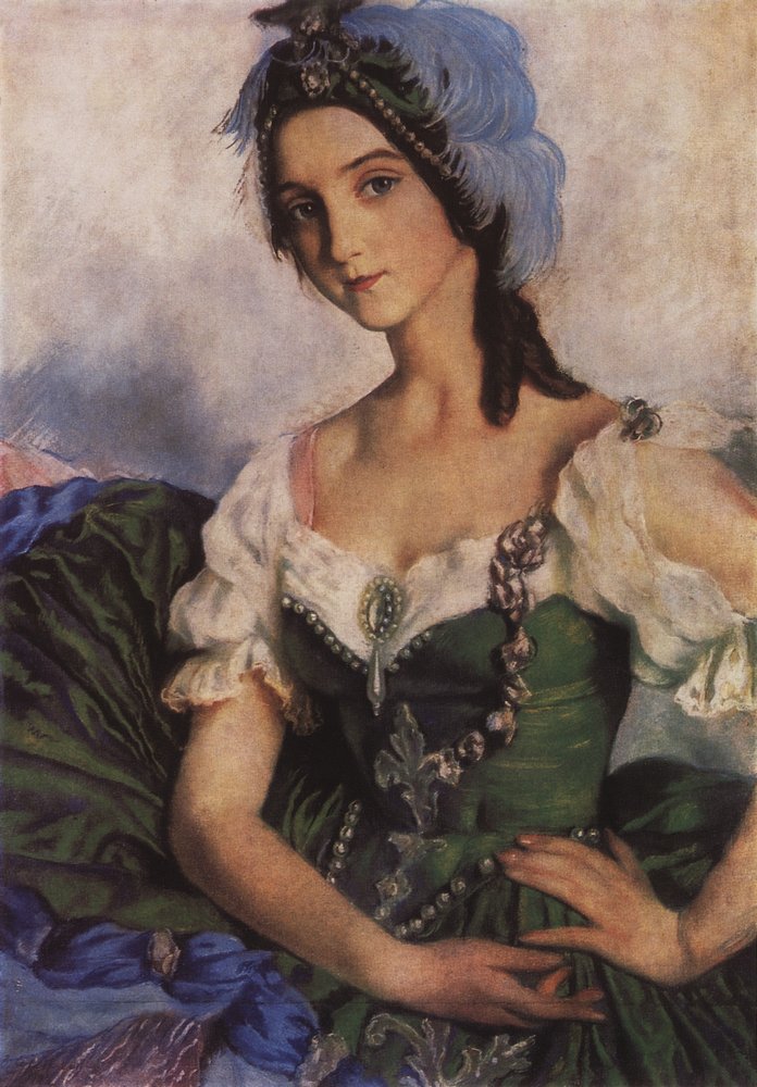 Portrait of a ballerina A.D. Danilova in costume for the ballet Armida's Pavilion