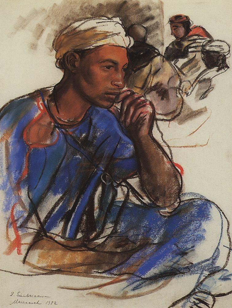 Thoughtful men in blue. Marrakesh